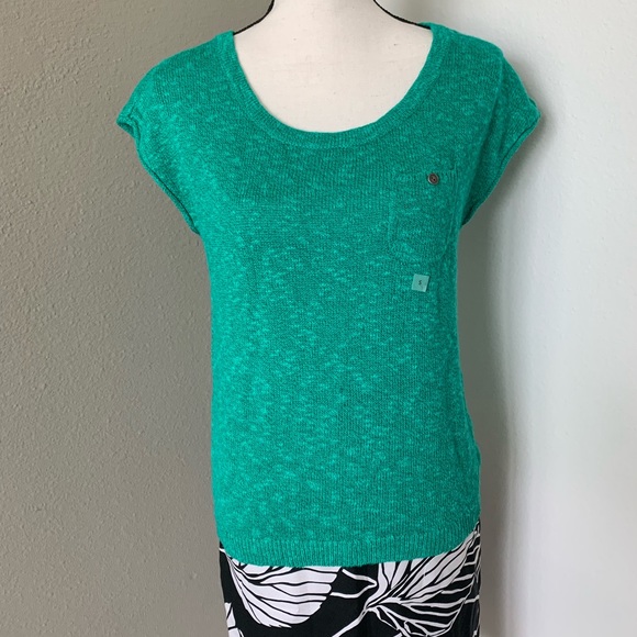 Loft Slubbed Linen/Cotton Short Sleeve Sweater - Picture 1 of 8
